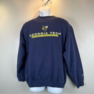 Vintage Georgia Tech Crewneck Sweatshirt Mens Large Navy Mascott Yellow Jackets